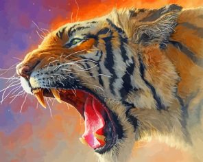 Tiger Roaring Paint By Numbers