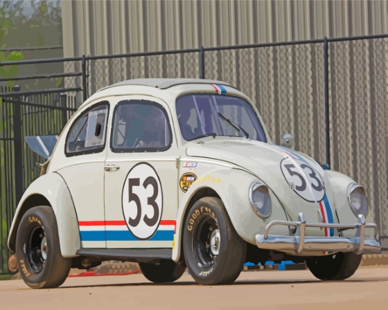 Volkswagen Beetle Herbie Car Paint By Numbers