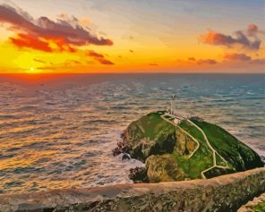 Wales South Stack Lighthouse Sunrise Paint By Numbers