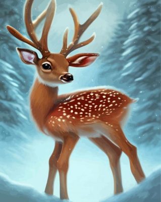 Winter Fawn Paint By Numbers