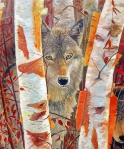 Wolves Among Birches Paint By Numbers