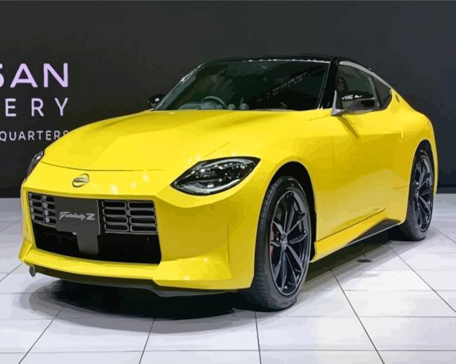 Yellow Nissan Z Paint By Numbers