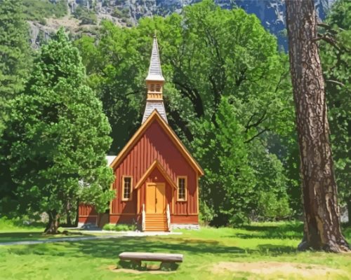 Yosemite Valley Chapel Paint By Numbers