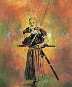 Abstract Japanese Swordsman Paint By Numbers