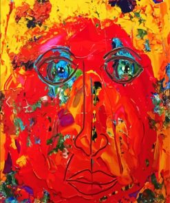 Abstract Red Face Anthony Hopkins Art Paint By Numbers