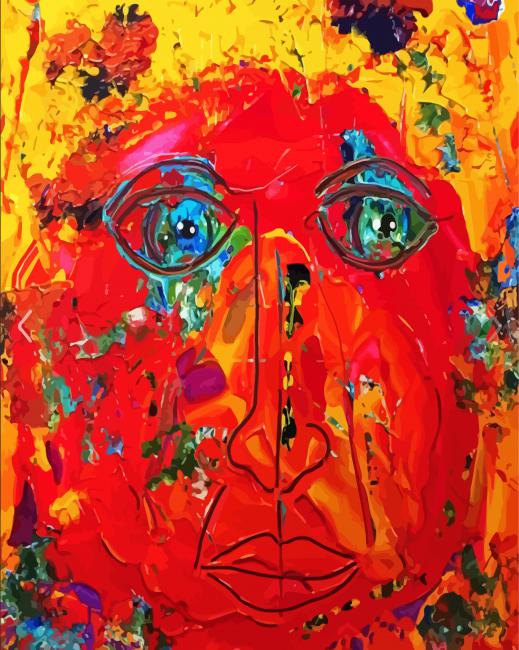 Abstract Red Face Anthony Hopkins Art Paint By Numbers
