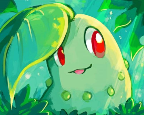 Aesthetic Chikorita Paint By Numbers