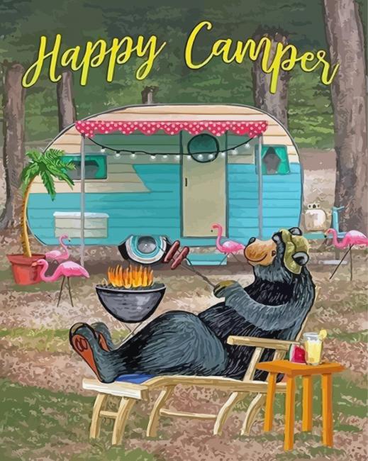 Aesthetic Happy Camper Paint By Numbers