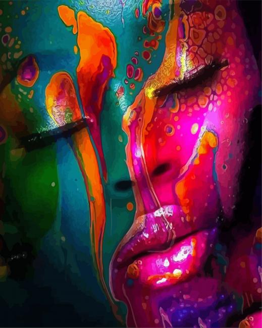 Aesthetic Colorful Lady Paint By Numbers