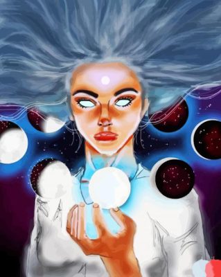 Aesthetic Moon Crystal Girl Paint By Numbers