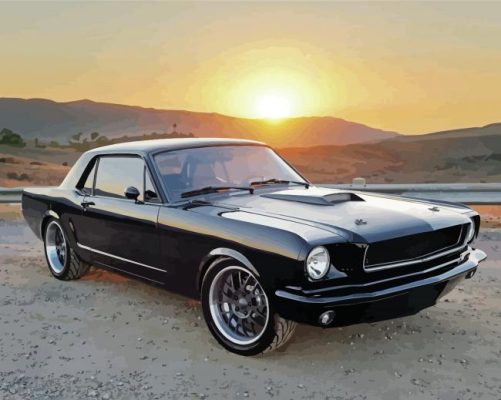 Black Ford Mustang 65 Paint By Numbers