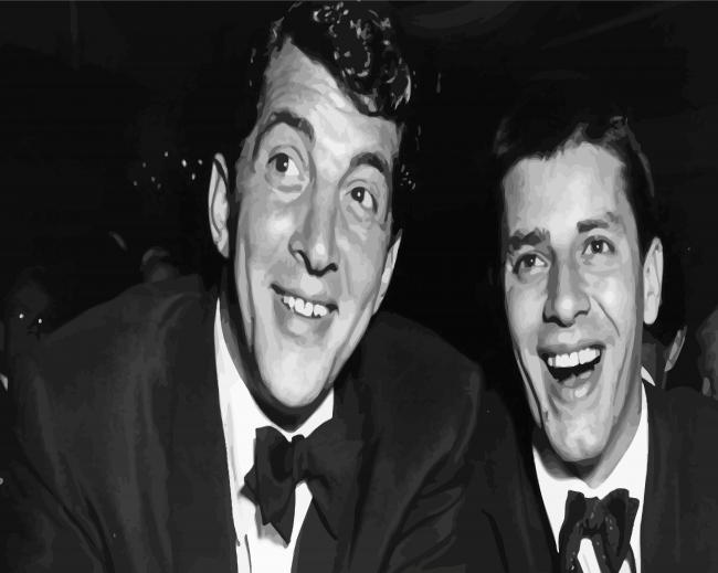 Black And White Dean Martin And Jerry Lewis Paint By Numbers