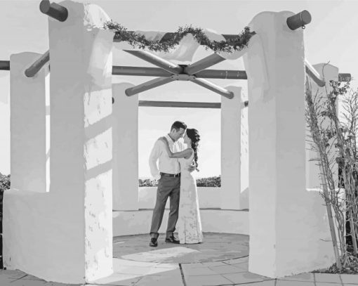 Black And White Gazebo Couple Paint By Numbers