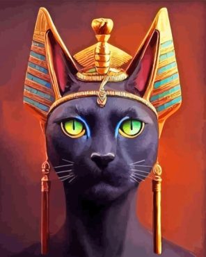 Black Egyptian Cat Paint By Numbers