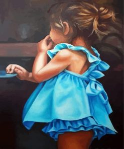 Cute Girl In Blue Paint By Numbers