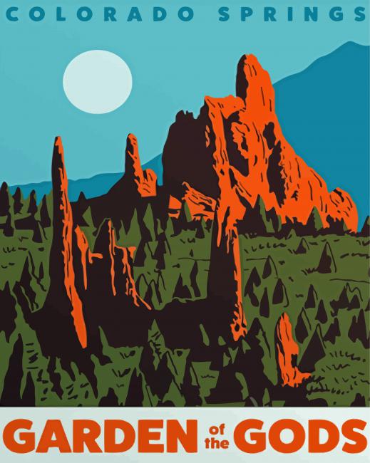 Garden Of Gods Colorado Springs Poster Paint By Numbers