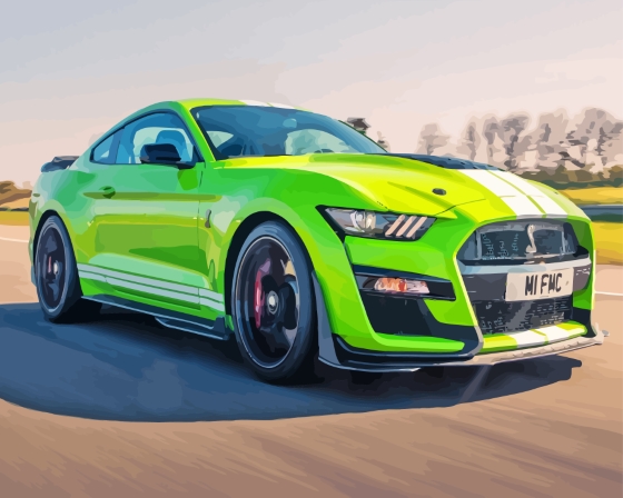 Green Mustang Shelby Gt500 Paint By Numbers