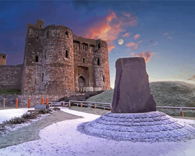 Kidwelly Castle Snow Paint By Numbers