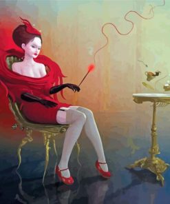 Lady In Red Dress Ray Caesar Paint By Numbers