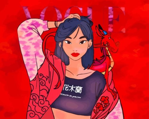 Mulan Vogue Modern Disney Princess Paint By Numbers