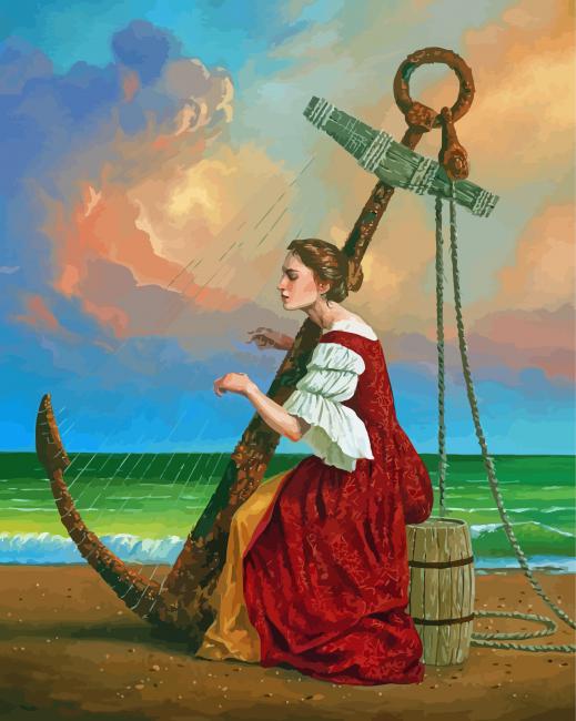 Musician Lady Michael Cheval Absurd Paint By Numbers