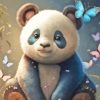 Panda And Butterfly Paint By Numbers
