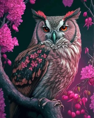 Pink Owl Paint By Numbers