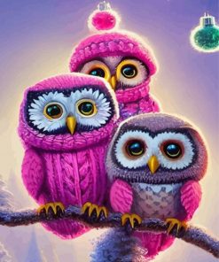 Purple Owls Paint By Numbers