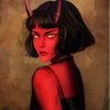 Red Devil Girl Paint By Numbers