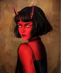 Red Devil Girl Paint By Numbers