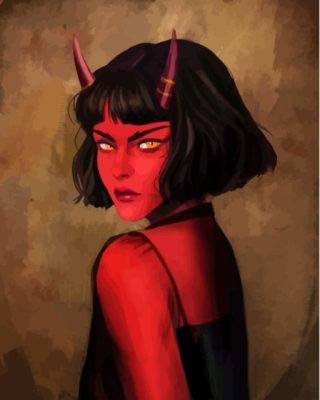 Red Devil Girl Paint By Numbers