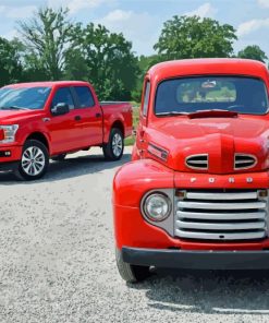 Red Ford Trucks Paint By Numbers