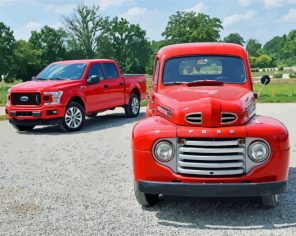 Red Ford Trucks Paint By Numbers