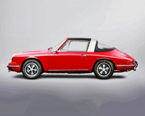 Red Porsche Targa Paint By Numbers