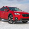 Red Subaru Crosstrek In Snow Paint By Numbers