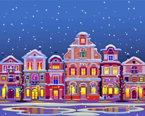 Snow Christmas Night Paint By Numbers