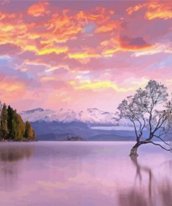 Sunset Lake Wanaka Paint By Numbers