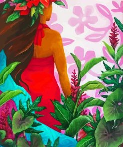 Tropical Hawaiian Lady Paint By Numbers