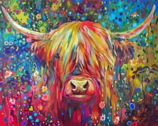Abstract Highland Cattle Paint By Numbers