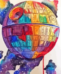 Colorful Death Star Space Paint By Numbers