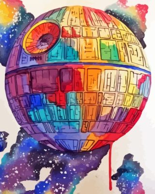 Colorful Death Star Space Paint By Numbers