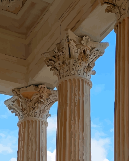 Corinthian Roman Columns Ancient Temple Paint By Numbers