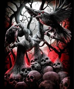 Crows And Skulls Paint By Numbers