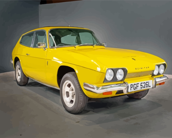 Reliant Scimitar GTE Yellow Car Paint By Numbers