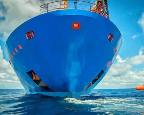 The Blue Vessel Prow Paint By Numbers