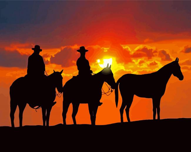 Cowboys On Horses Paint By Numbers