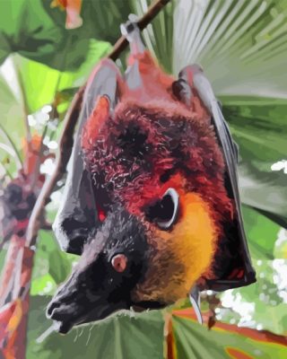 Giant Golden Crowned Flying Fox Paint By Numbers