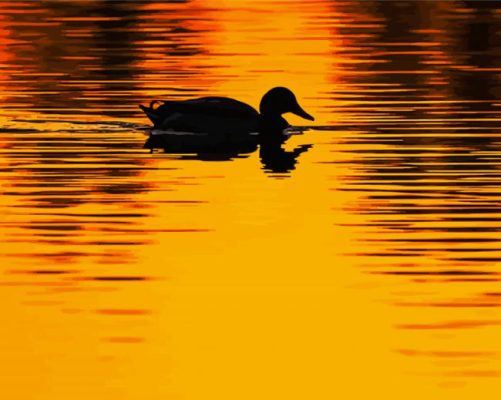 Lonely Duck Sunset Paint By Numbers