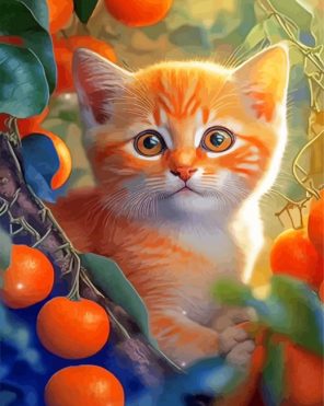 Mini Cat And Oranges Paint By Numbers